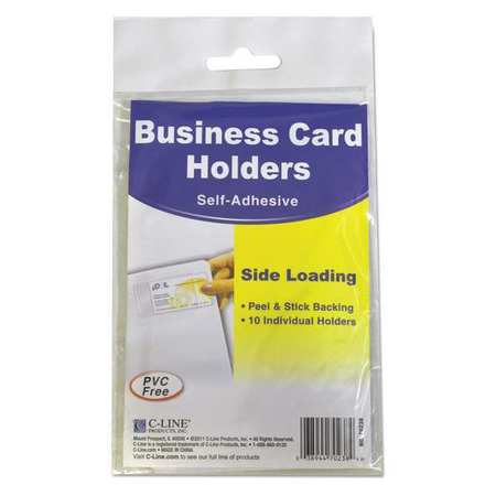 C-LINE PRODUCTS AdhesiveBusinessCardHolders, PK10 70238