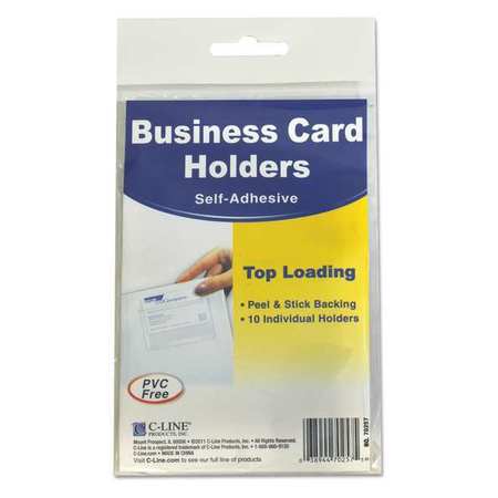 C-LINE PRODUCTS AdhesiveBusinessCardHolders, Topload, PK10 70257