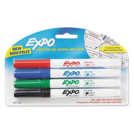 EXPO Marker, Expo, Ultra, Fine, Assorted, PK4 1871133