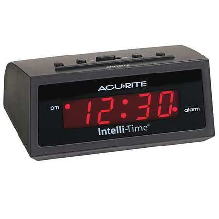 Acurite Intelli-Time Alarm Clock, Black 13002A3