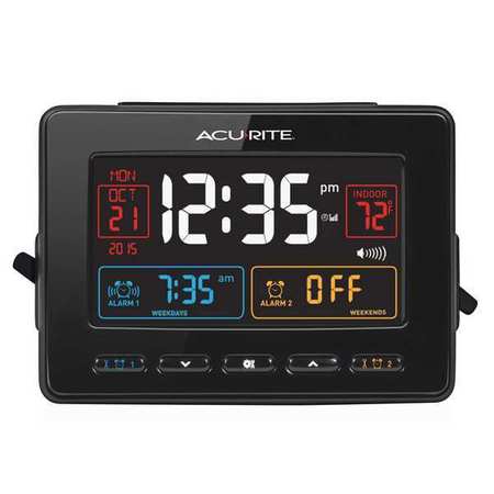 ACURITE Atomic Dual Alarm Clock, w/Indoor Temp 13024A1