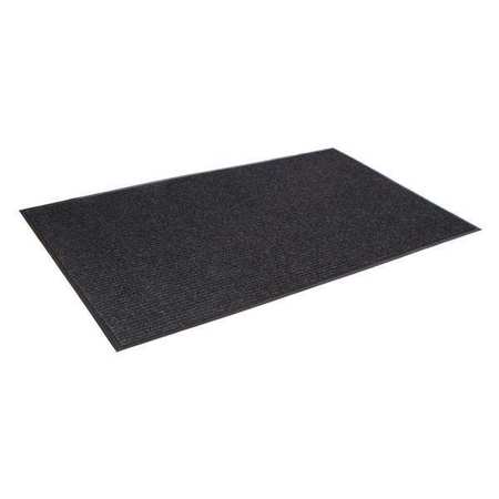 Crown Matting Technologies Ribbed Carpet Mat, Charcoal, 4 ft. W x NR 0410CH