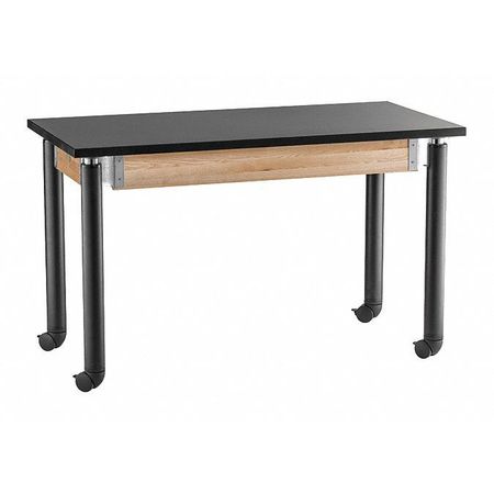 NATIONAL PUBLIC SEATING Rectangle Adjustable Table, 30" X 60" X 27 to 42" (Leg), Black SLT4-3060CC