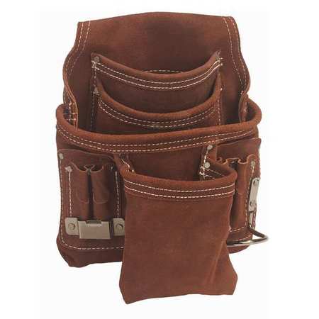 BUCKET BOSS Tool Pouch, Suede Leather Pouch, 10 Pocket, Suede Leather, 10 Pockets 54063