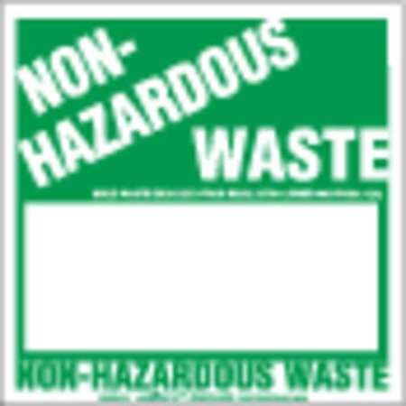 Labelmaster NonHazardous Waste Label H Bx Vynl, PK100 GBWMVS