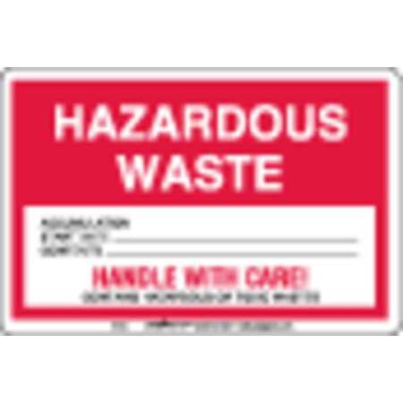 Labelmaster Hazardous Waste Label, Vinyl Stock, PK100 HWAV