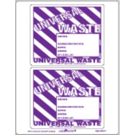 LABELMASTER Universal Waste Label, Unruld, Pk25 UWLZ7