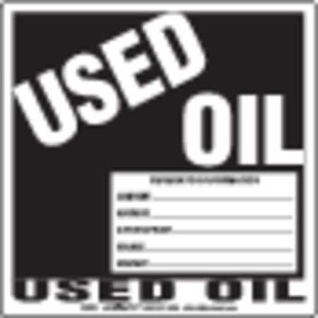 LABELMASTER Used Oil Label PVC-Opr Info Stock, Pk100 SWMV