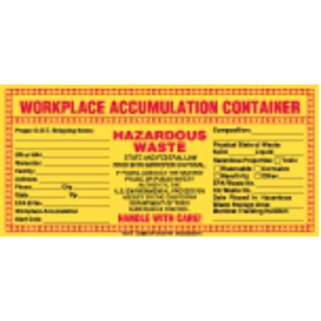 LABELMASTER California Waste Label, PVCF, Pk100 WACCA8