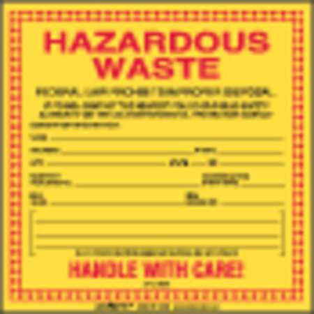 LABELMASTER Standard Waste Label, 6"x6", Pk100 WM87