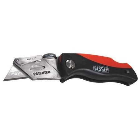 BESSEY Folding Utility Knife, ABS, 6-1/4" Spring Release, 6-1/4" L D-BKPH
