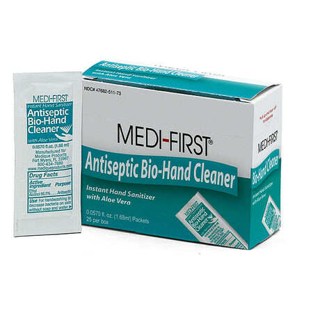 MEDIQUE Antiseptic Bio-Hand Wipe, Alcohol, PK25 51173