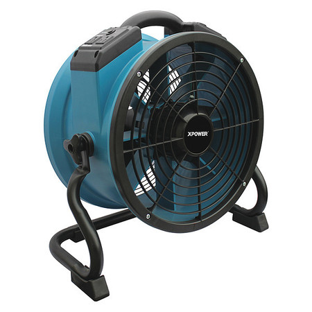 Xpower 1/4 HP, 1720 CFM, 1.6 Amps, Variable Speed Industrial Axial Air Mover with Power Outlets for Daisy Chain X-34AR BLUE