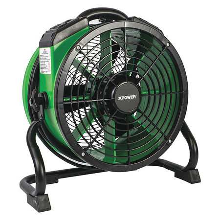 Xpower Axial Air Mover, Power Outlets, Green, 115, 1720 cfm, 9.4 in W. X-34AR GREEN