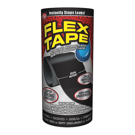 FLEX SEAL Rubberized Tape, Black, 8" TFSBLKR0805