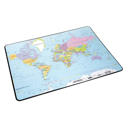 Durable Office Products Desk Pad, w/ World Map, 15-3/4" x 20-3/4" 721119