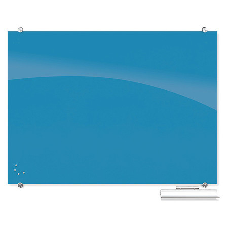 MOORECO Magnetc, Glass Board, 35.43"Hx47.24"W, Blue 83844-BLUE