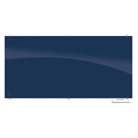 MOORECO Magnetic, Glass Board, 47.24"Hx94.49"W,  83846-NAVY