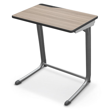 Essential Student Desk, 17-3/4" D, 25.63" W, 28-1/2" H, Silver wood, Laminate 89707
