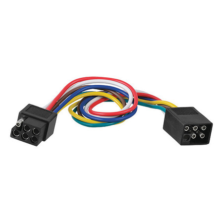Curt Sq. 6-Way Connector Plug/Sckt w/12" Wire 58034
