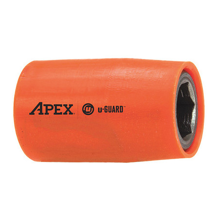 APEX TOOL GROUP 3/8 in Drive Socket with U-Guard Shallow Socket, Urethane Covered UG-M-8MM13