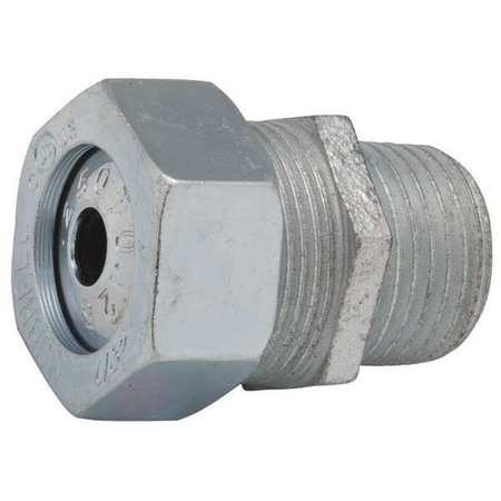 RACO Cord Connector, Silver, 1-1/2" L, Steel 3723-3