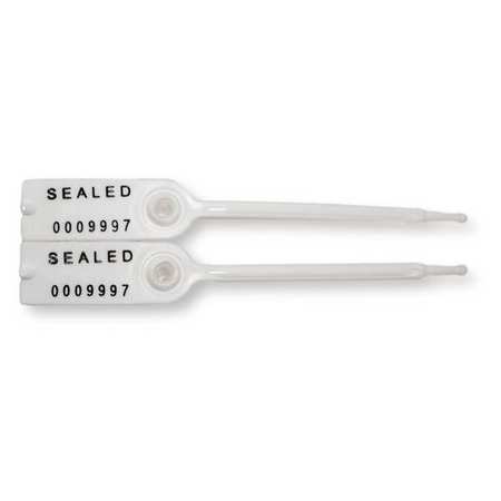 TYDENBROOKS Tote Seal, 5" L, White, Heat Stamped, 7 Digits, PK50 V30535021-10-GRAI