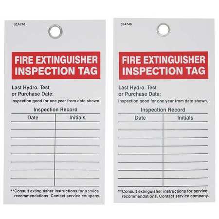 BADGER TAG & LABEL Inspection Tag, Vinyl, 5-3/4", PK25 133