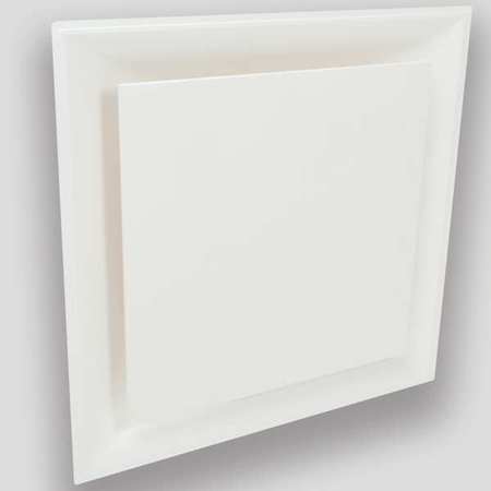 American Louver 12 in Square Square Plaque Ceiling Diffuser, White STR-PQ-12W