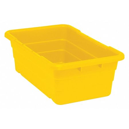 Quantum Storage Systems Cross Stacking Container, Yellow, Polypropylene, 25 1/8 in L, 16 in W, 8 1/2 in H TUB2516-8YL
