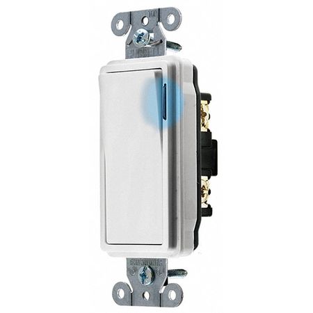 ZORO SELECT Illuminated Wall Switch, 20A, 1-Pole Type 9901GLW