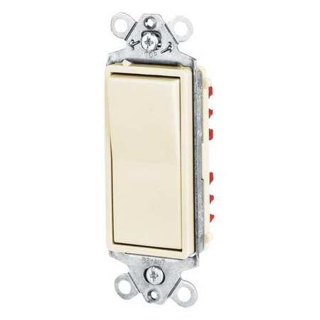 ZORO SELECT Wall Switch, 20A, Ivory, 1-Pole Type, Rocker 9901I