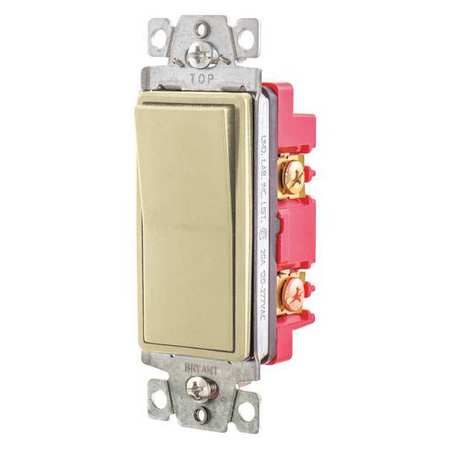 ZORO SELECT Wall Switch, 20A, Ivory, 4-Way Type, Rocker 9904I