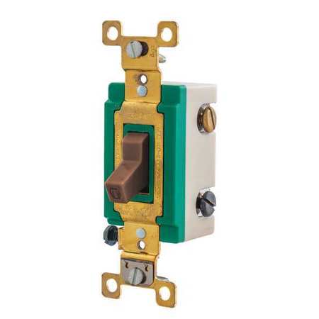 ZORO SELECT Wall Switch, 30A, Brown, 3-Way Type, Toggle 3003BRN