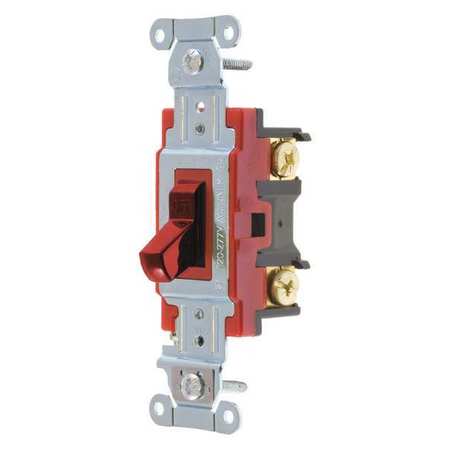 ZORO SELECT Wall Switch, 20A, Red, 1-Pole Type, Toggle 4901BRED