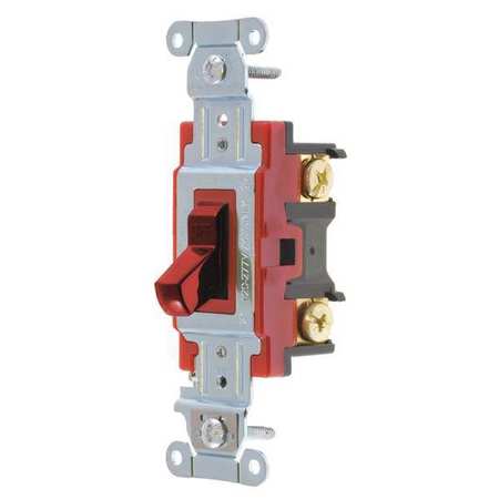 ZORO SELECT Wall Switch, 20A, Red, 2-Pole Type, Toggle 4902BRED