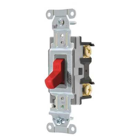 ZORO SELECT Wall Switch, 20A, Red, Toggle, 120/277VAC CSB120BRED