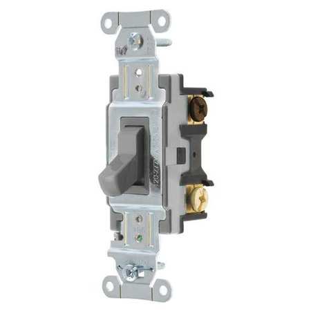 ZORO SELECT Wall Switch, 15A, Gray, Toggle, 1 to 2 HP CSB315BGRY