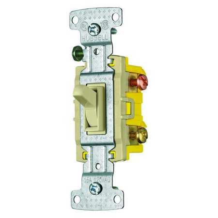 ZORO SELECT Wall Switch, 15A, Ivory, 3-Way Type, 1/2 HP RS315I