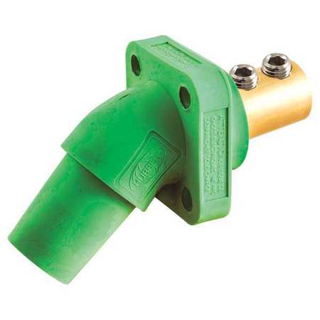 HUBBELL Angled Receptacle, Green, Double Set Screw HBLFRAGN