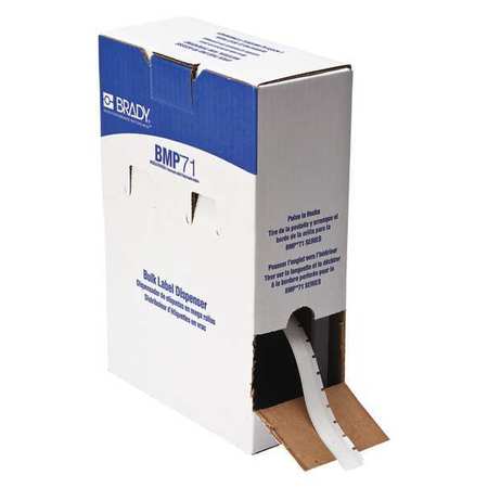 BRADY Label Tape Cartridge, White, Labels/Roll: Continuous M61C-500-483