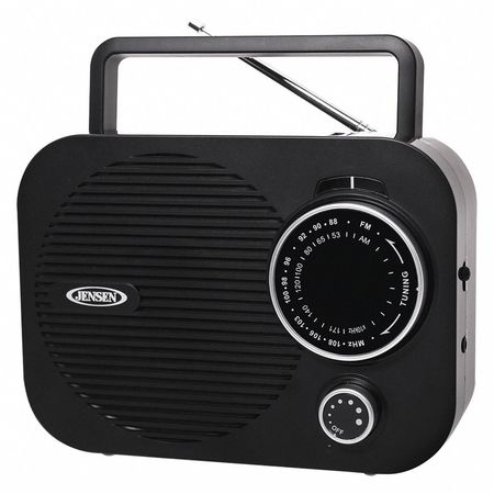 JENSEN AUDIO Portable Radio AM/FM, Black MR-550-BK