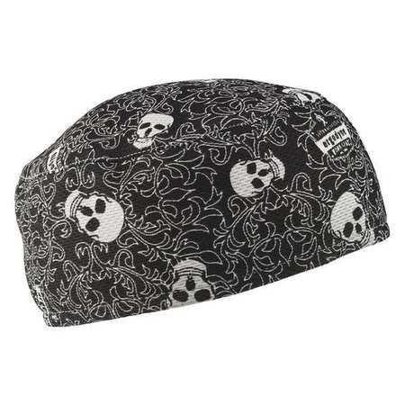 CHILL-ITS BY ERGODYNE Skull Cap, Black/White, Skulls 6630