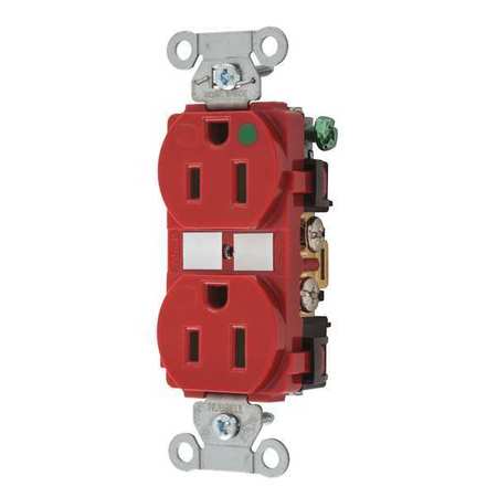 ZORO SELECT 15A Duplex Receptacle 125VAC 5-15R RD 8200HBRED