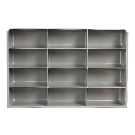 Durham Mfg Compartment Drawer Insert with 12 compartments, Polypropylene, 3" H x 18 in W 124-95-12-IND