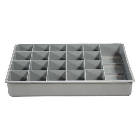 Durham Mfg Compartment Drawer Insert with 21 compartments, Polypropylene, 3" H x 18 in W 124-95-21-IND