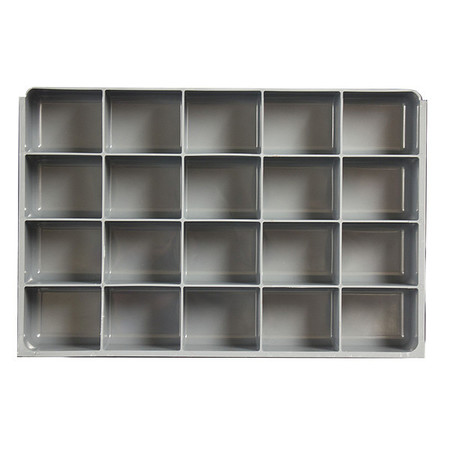 Durham Mfg Compartment Drawer Insert with 20 compartments, Polypropylene, 2" H x 13-3/8 in W 229-95-20-IND