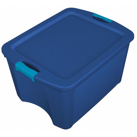 Sterilite Storage Tote, Blue, Polypropylene, 23 5/8 in L, 18 5/8 in W, 13 5/8 in H, 18 gal Volume Capacity 14467406