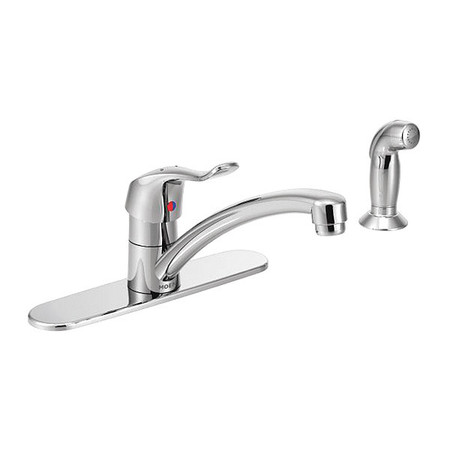 MOEN Manual, 10-1/2" Mount, 3 Hole Gooseneck Kitchen Faucet 8707