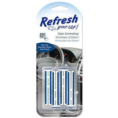 REFRESH Air Freshener, Stick, New Car, PK4 RVS205-4AME